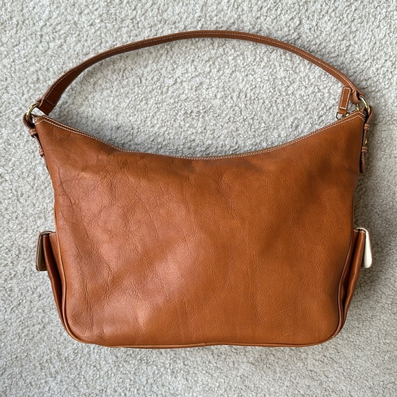 Lauren Ralph Lauren Classic Camel Leather Hobo - Picture 9 of 17